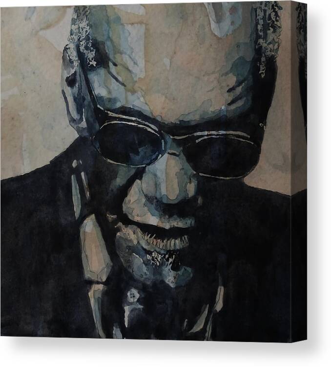 Ray Charles Canvas Print featuring the painting Georgia On My Mind - Ray Charles by Paul Lovering