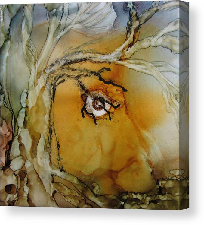 Animal Canvas Print featuring the painting Ghost Gum Tree Touches the Moon by Sara Johnson