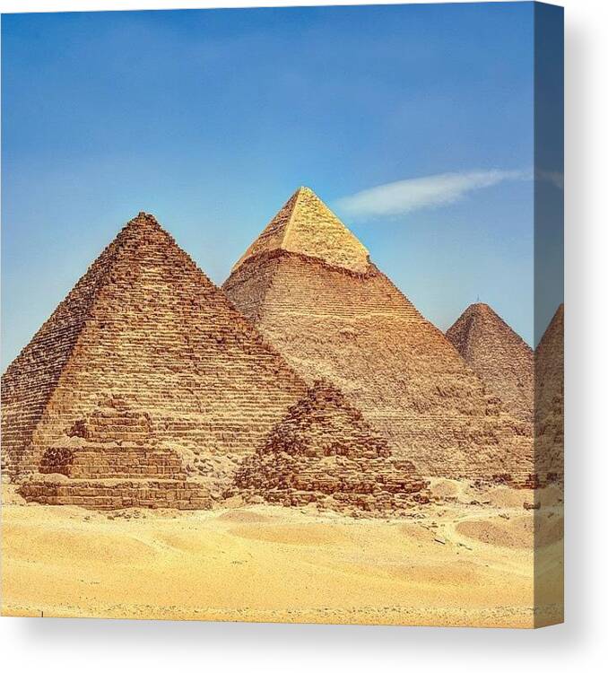 Special_shots Canvas Print featuring the photograph Giza Plateau, Egypt Last Year. Around by Mike Ince