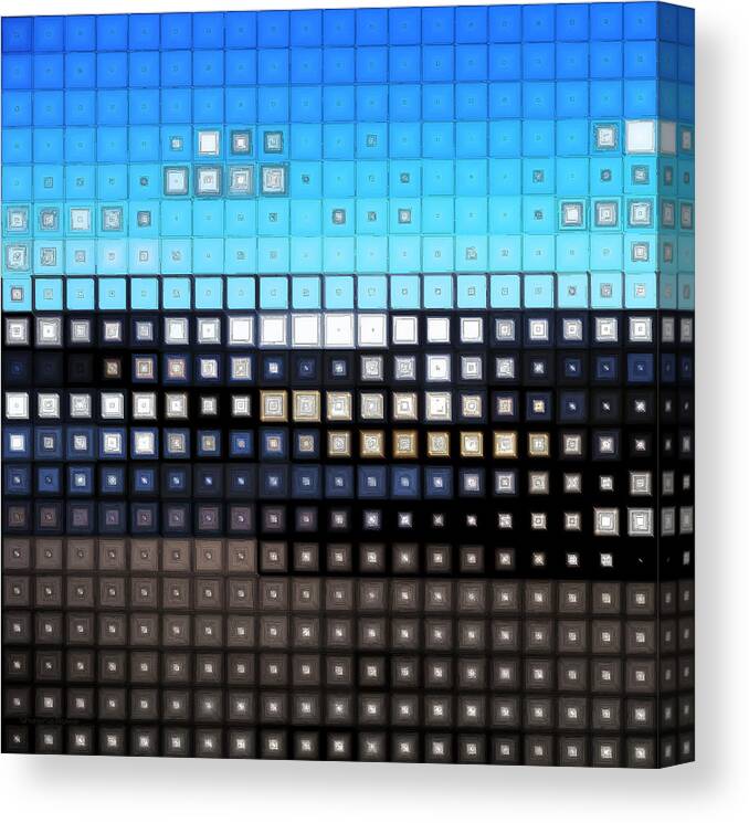 Glass Tile Canvas Print featuring the digital art Glass Block Shore by Shawna Rowe