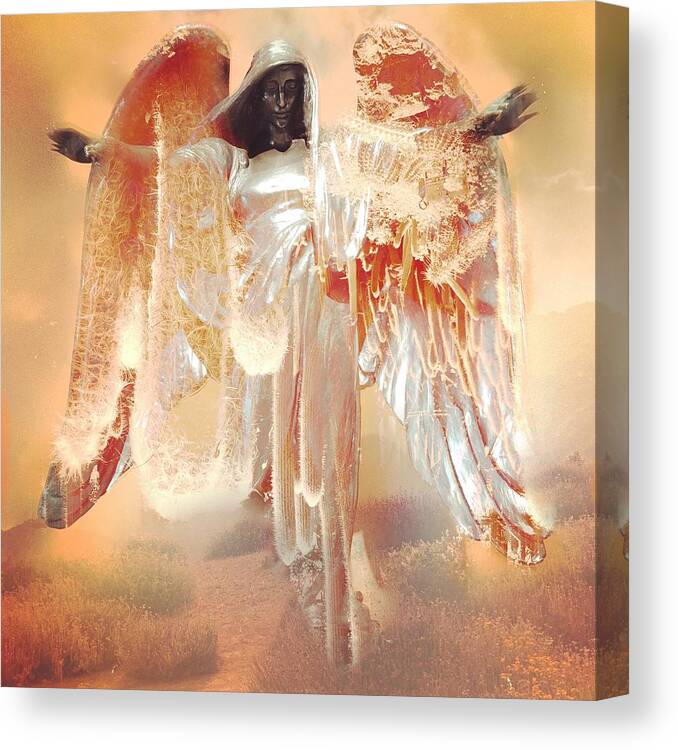 Angel Canvas Print featuring the digital art The Weight of Glory by Kevyn Bashore
