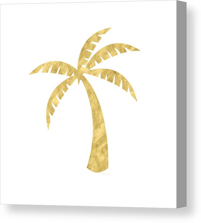 Palm Tree Canvas Print featuring the mixed media Gold Palm Tree- Art by Linda Woods by Linda Woods