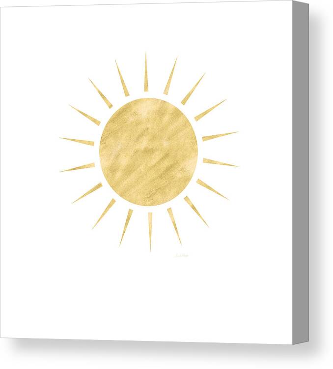Sun Canvas Print featuring the mixed media Gold Sun- Art by Linda Woods by Linda Woods