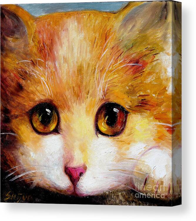 Portrait Canvas Print featuring the painting Golden Eye by Shijun Munns