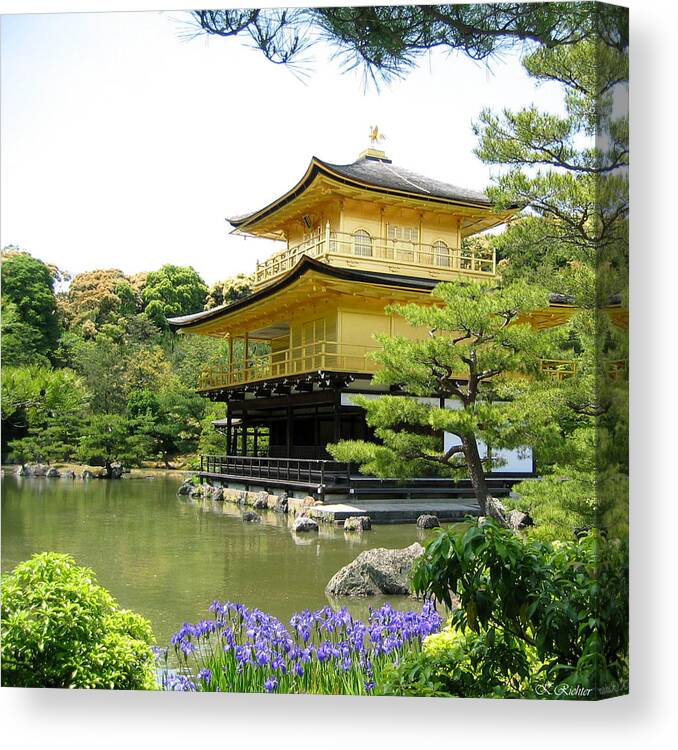 Japanese Canvas Print featuring the photograph Golden Pavilion by Keiko Richter