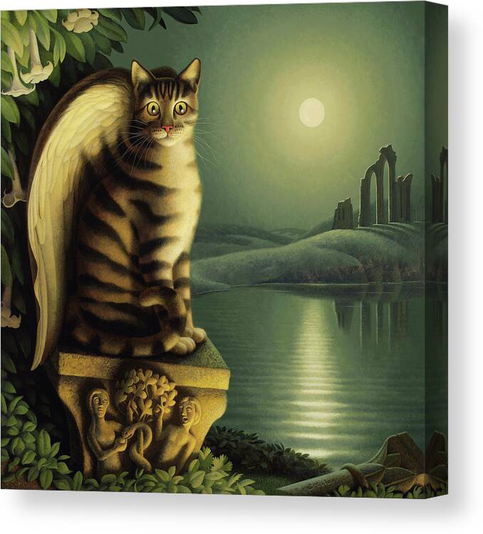 Cat Canvas Print featuring the painting Gothic by Chris Miles