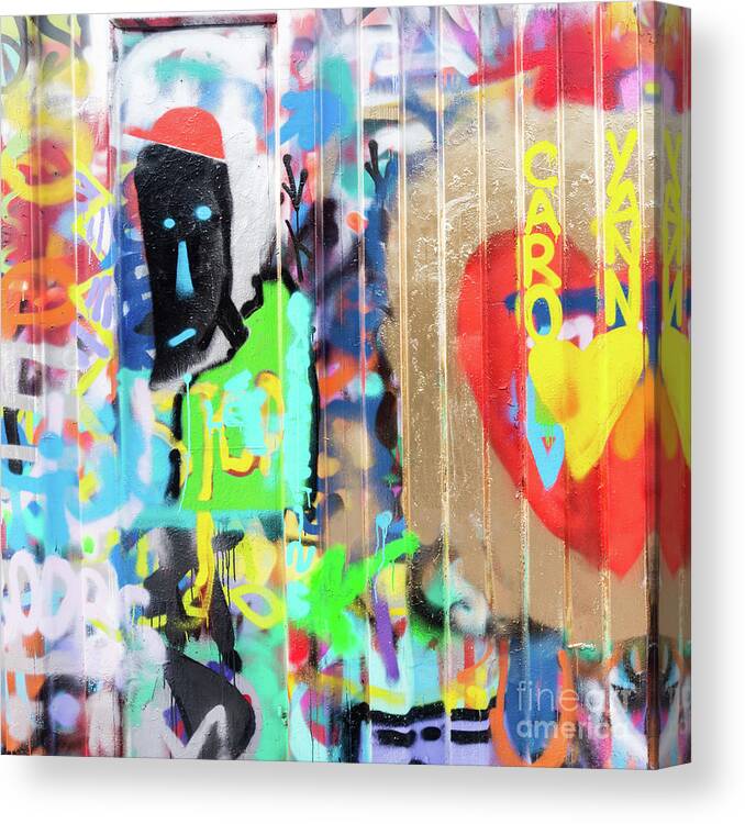 Graffiti Canvas Print featuring the photograph Graffiti 5 by Delphimages Photo Creations