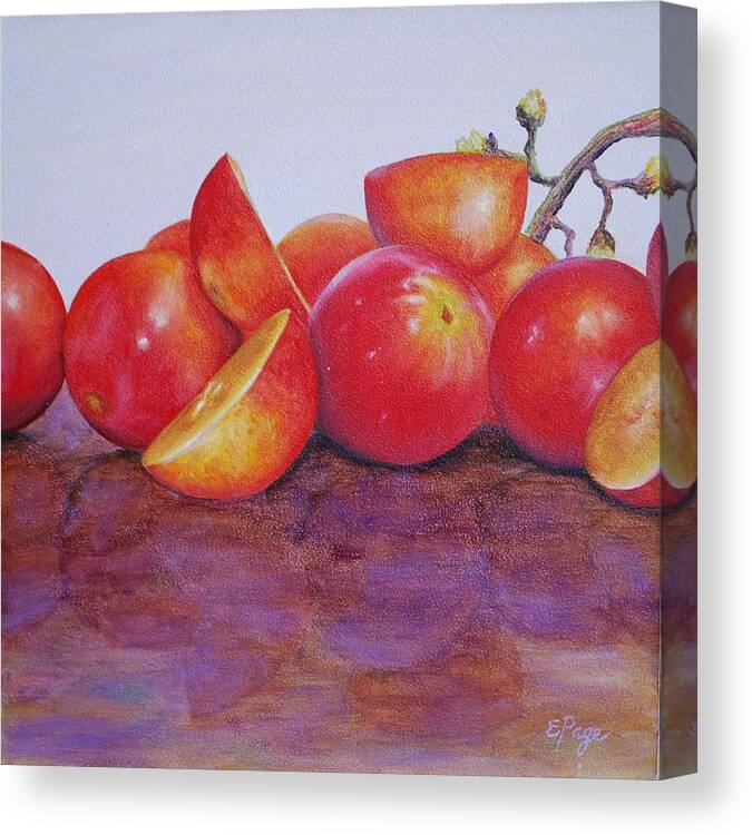 Realism Canvas Print featuring the painting Grapes by Emily Page