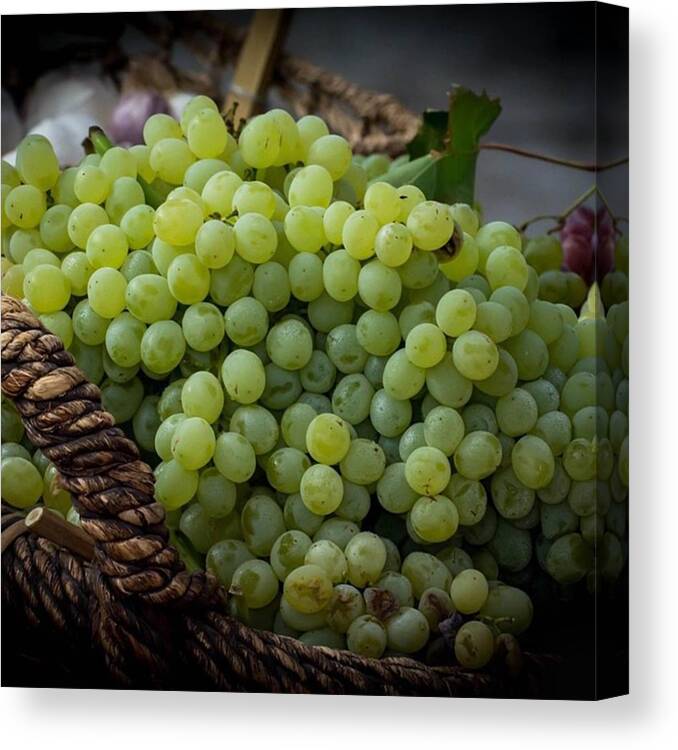 Arizona Canvas Print featuring the photograph Grapes In A Wicker Basket by Michael Moriarty