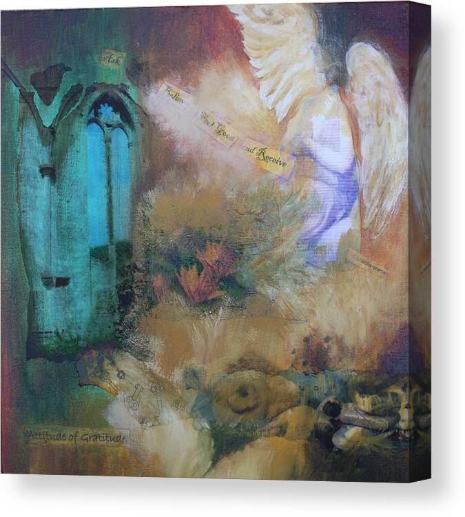 Angel Canvas Print featuring the painting Gratitude by Tara Moorman