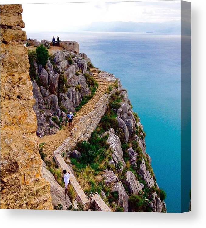 Breathtaking Canvas Print featuring the photograph #greece #ancient #castle #fortress #sea by Penny Kouppe Athanasouli