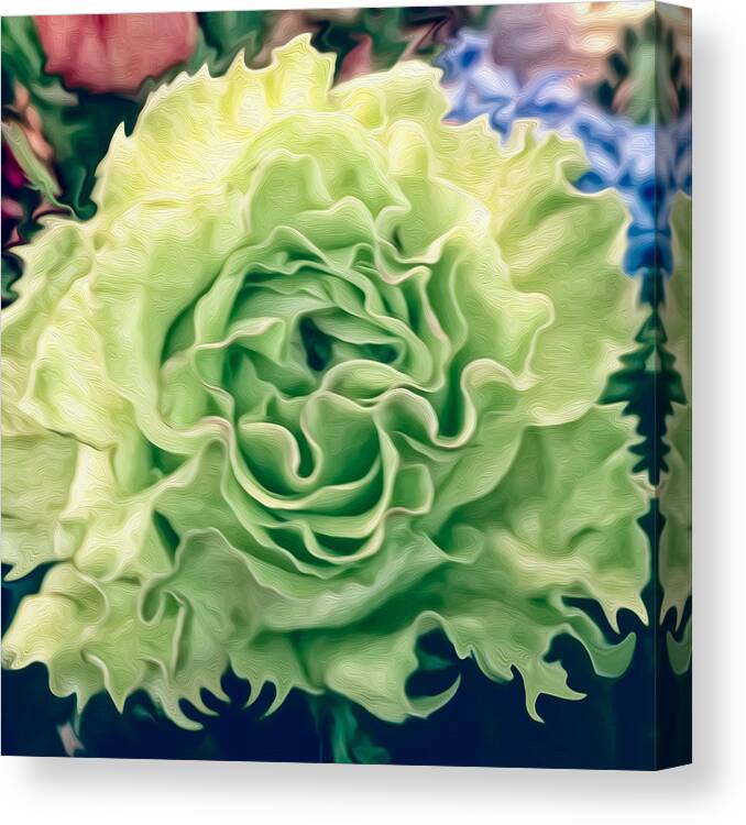 Green Flower Canvas Print featuring the photograph Green Flower by Linda Constant