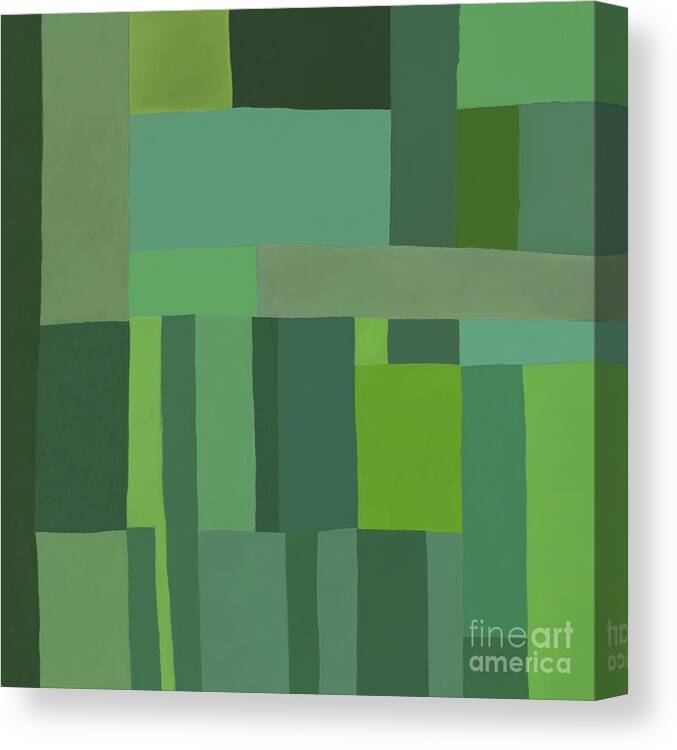 Green Stripes Canvas Print featuring the digital art Green Stripes 2 by Elena Nosyreva