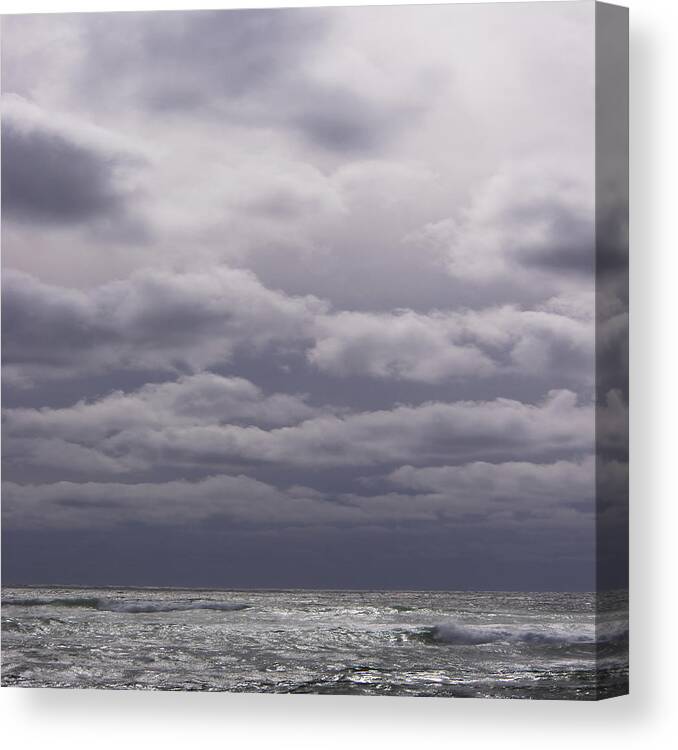 Gray Canvas Print featuring the photograph Grey Horizon by Adria Trail