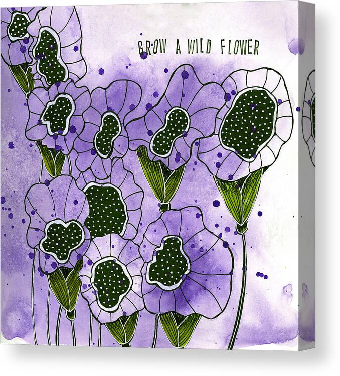 Modern Canvas Print featuring the mixed media Grow a Wildflower by Tonya Doughty