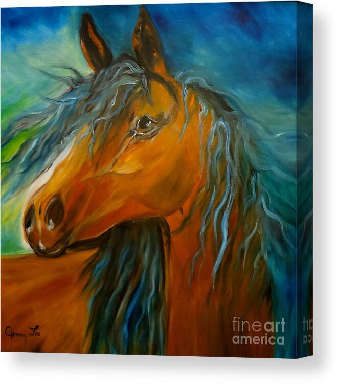 Horse Canvas Print Canvas Print featuring the painting Gypsy #2 by Jenny Lee