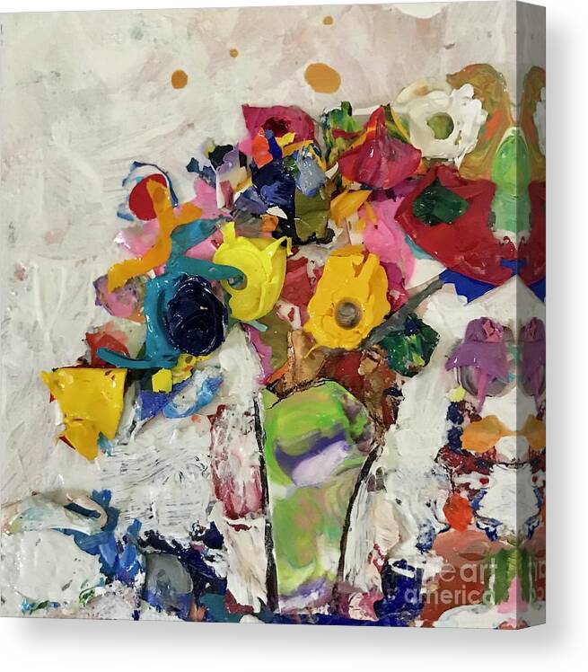 Abstract Canvas Print featuring the painting Happy Blessings by Sherry Harradence
