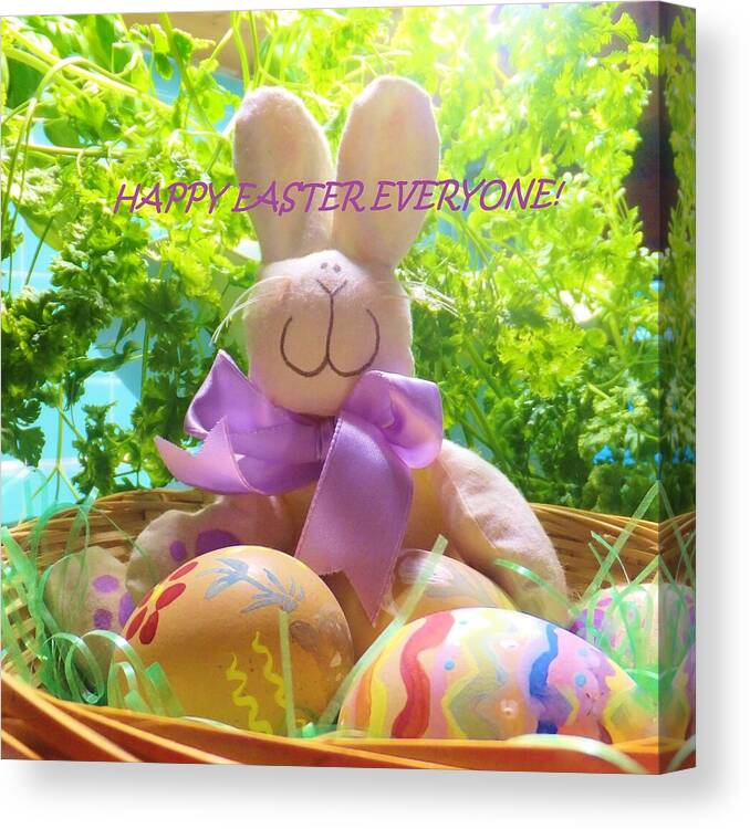 Bunny Canvas Print featuring the photograph Happy Easter Everyone by Denise F Fulmer