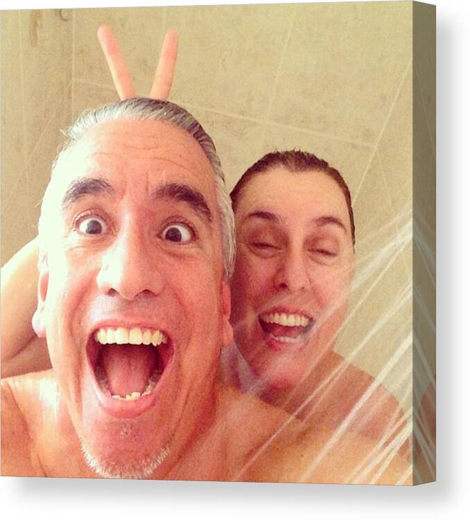 Portraitphotographer Canvas Print featuring the photograph Happy Shower #photography by Juan Silva