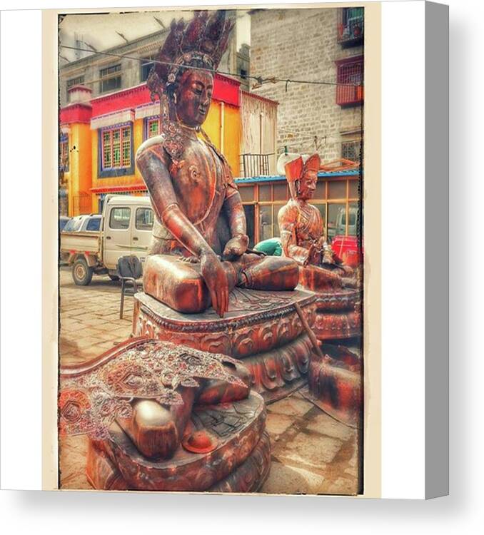 Art Canvas Print featuring the photograph Hard Work At A Statue Factory In Lhasa by Untapped Travel