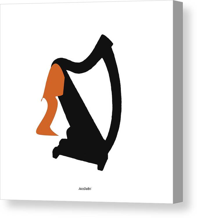 Harp Instructor Canvas Print featuring the digital art Harp in Orange by David Bridburg