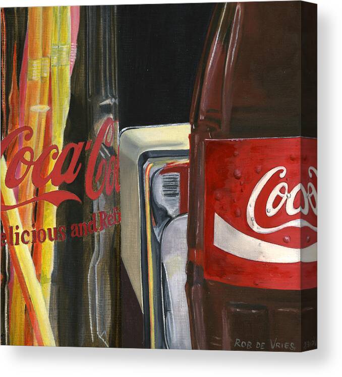 Coca Canvas Print featuring the painting Have a Coke... by Rob De Vries