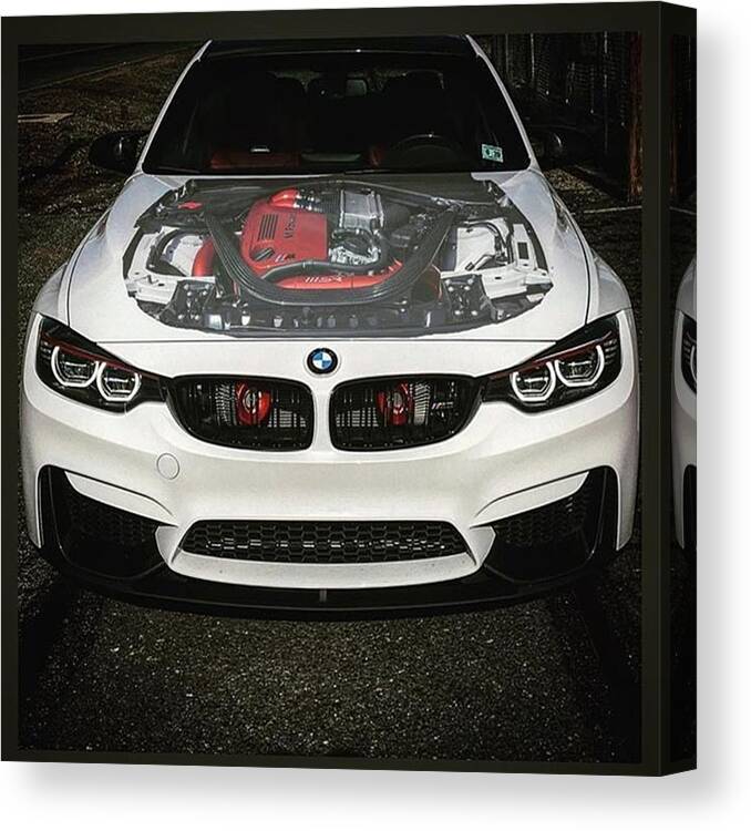 Carinstagram Canvas Print featuring the photograph Heart!! ❤❤ #bmw #m3 #bimmer #car by Lueca Needfordrive