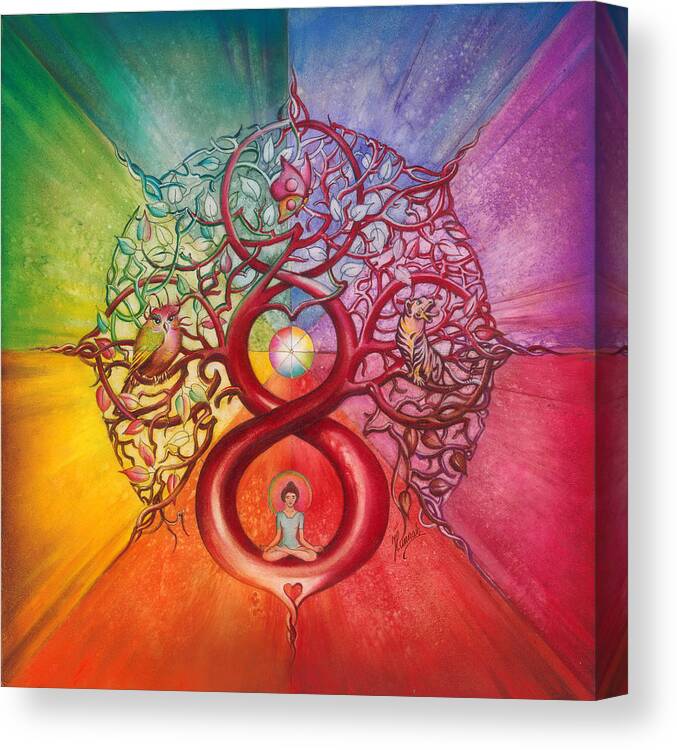 Wealth Canvas Print featuring the painting Heart of Infinity by Anna Ewa Miarczynska