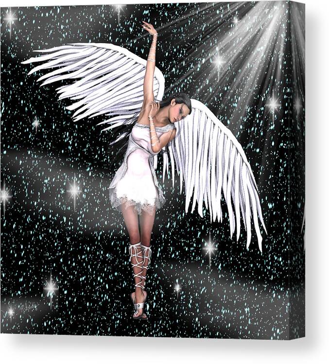 Angel Canvas Print featuring the digital art Heaven Bound by Rosalie Scanlon