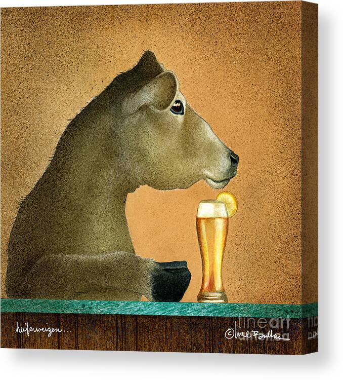 Heifer Canvas Print featuring the painting Heiferweizen by Will Bullas