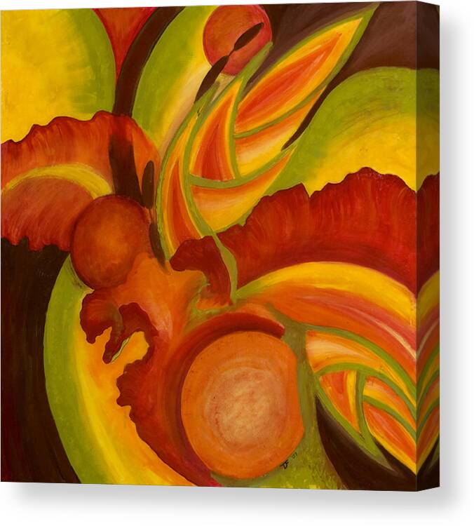 Floral Canvas Print featuring the painting Heliconia I by Trista Fisher