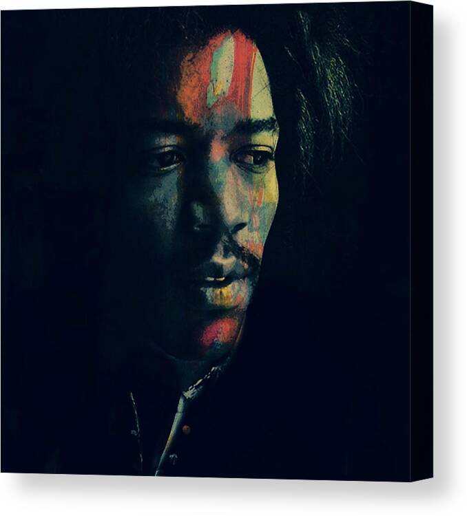 Jimi Hendrix Canvas Print featuring the digital art Hendrix by Paul Lovering