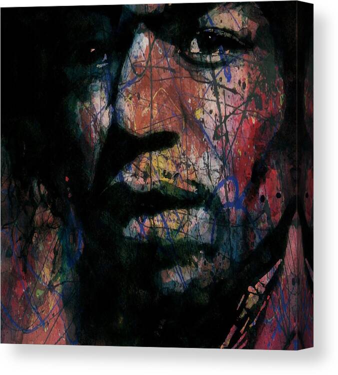 Jimi Hendrix Canvas Print featuring the painting Hendrix Purple Haze by Paul Lovering
