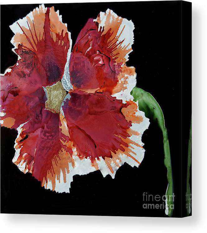 Alcohol Canvas Print featuring the painting Hibiscus Flower by Terri Mills