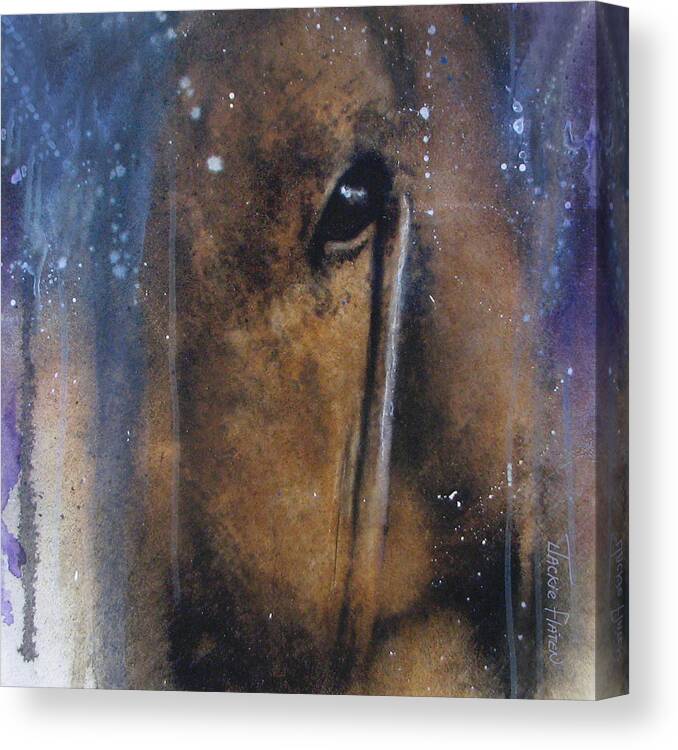 Canvas Prints Canvas Print featuring the painting Hidden horse by Jackie Flaten