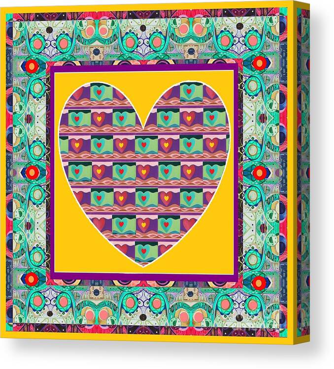 Hearts Canvas Print featuring the mixed media Higher Love - Heart of Hearts by Helena Tiainen