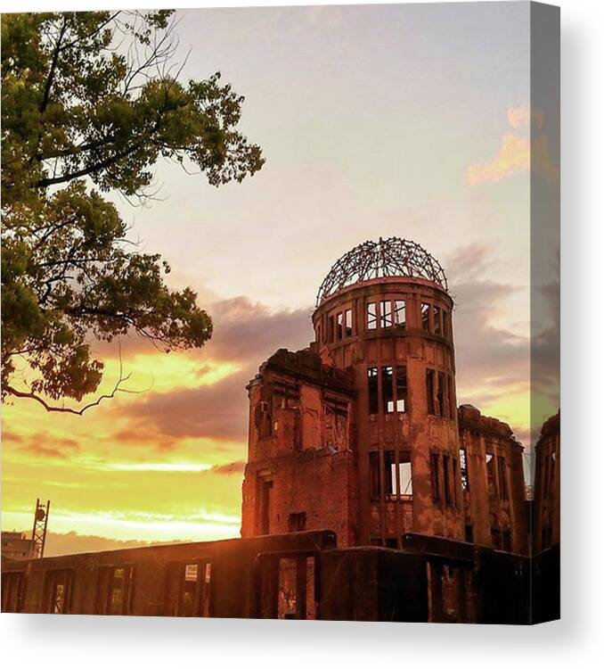 Afterrain Canvas Print featuring the photograph Hiroshima Atomic Bomb Doom After Rain by Nori Strong