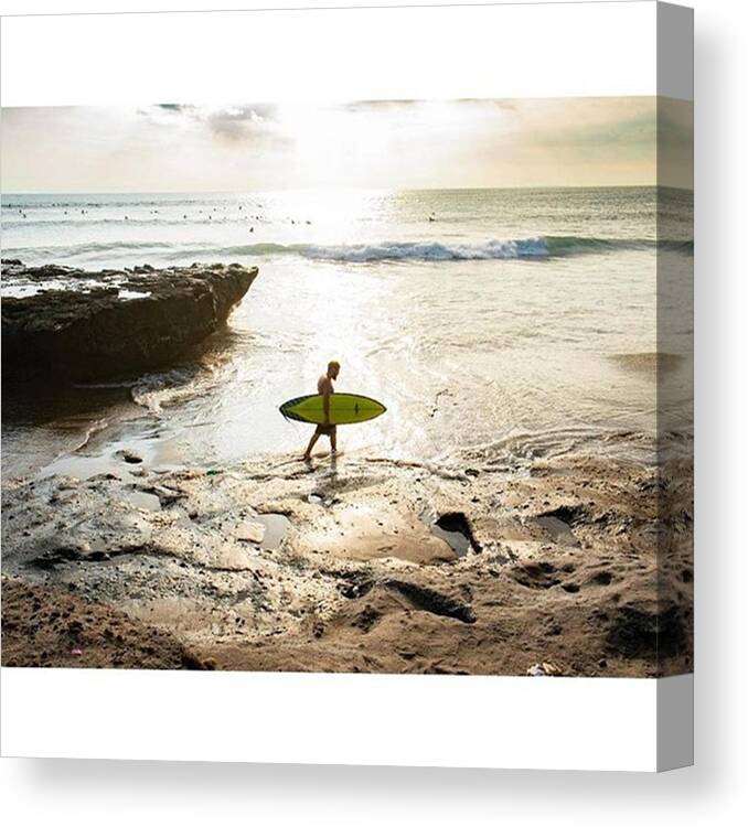 Surfersparadise Canvas Print featuring the photograph Hm.. Should I Learn To Surf As Well? Or by Jasmin Bauomy