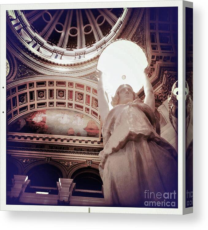 Harrisburg Capital Building Canvas Print featuring the photograph Holder Of The Light by Kevyn Bashore