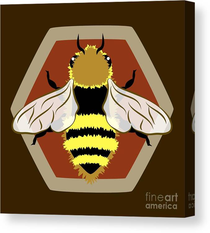 Animal Graphic Canvas Print featuring the digital art Honey Bee Graphic by MM Anderson