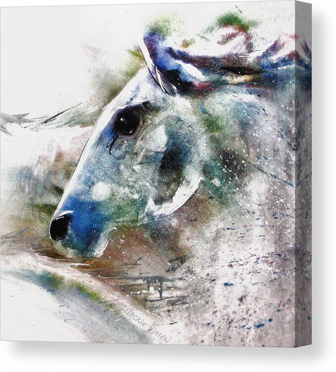 Canvas Prints Canvas Print featuring the painting Horse of color by Jackie Flaten