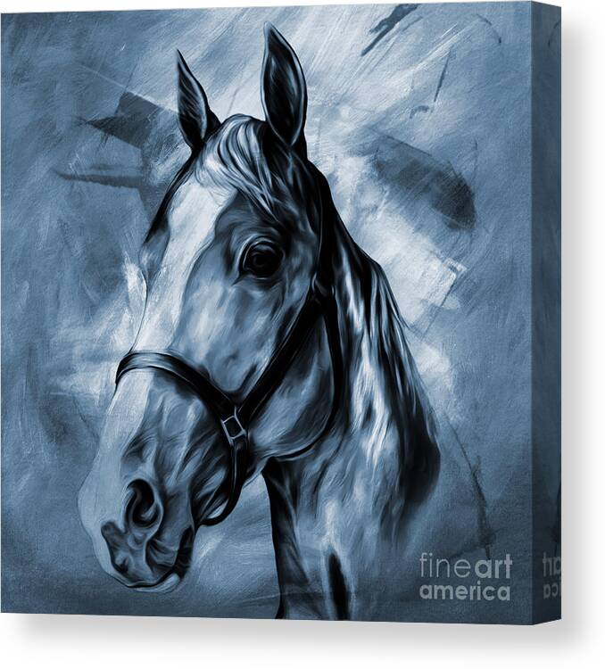 Portrait Canvas Print featuring the painting Horse Portrait by Gull G