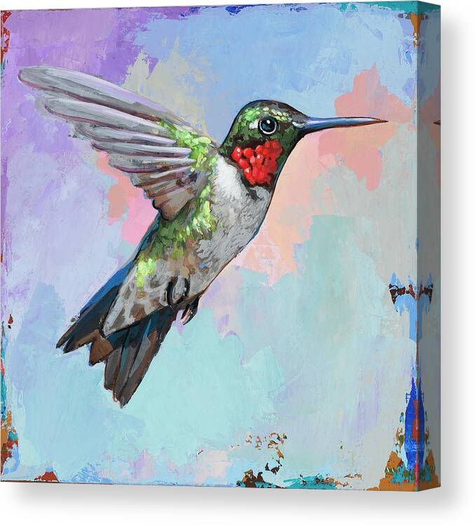 Hummingbird Canvas Print featuring the painting Hummingbird #4 by David Palmer