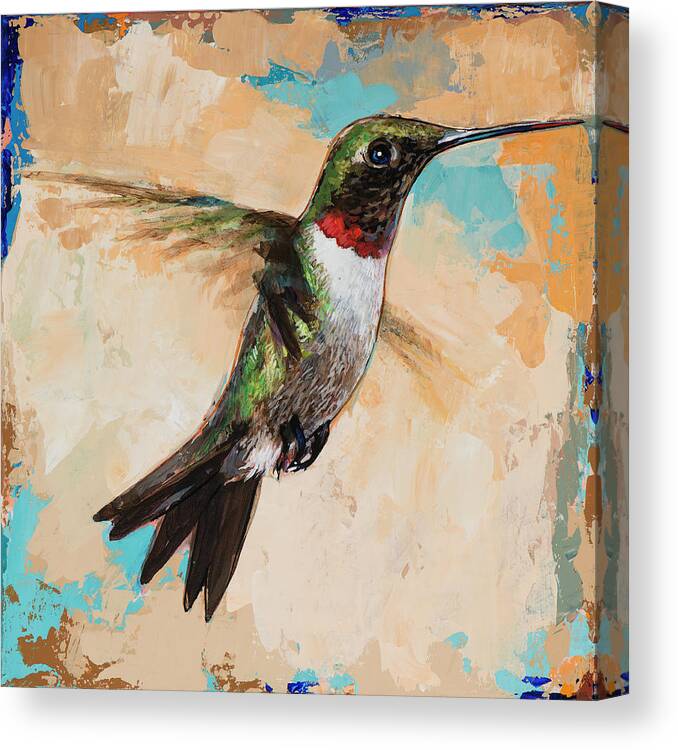 Hummingbird Canvas Print featuring the painting Hummingbird #9 by David Palmer