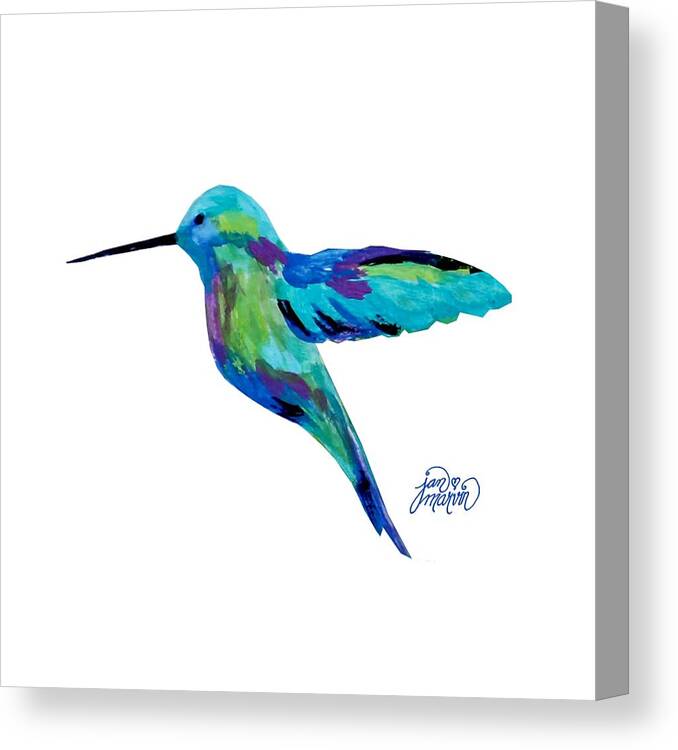 Hummingbird Canvas Print featuring the painting Hummingbird by Jan Marvin