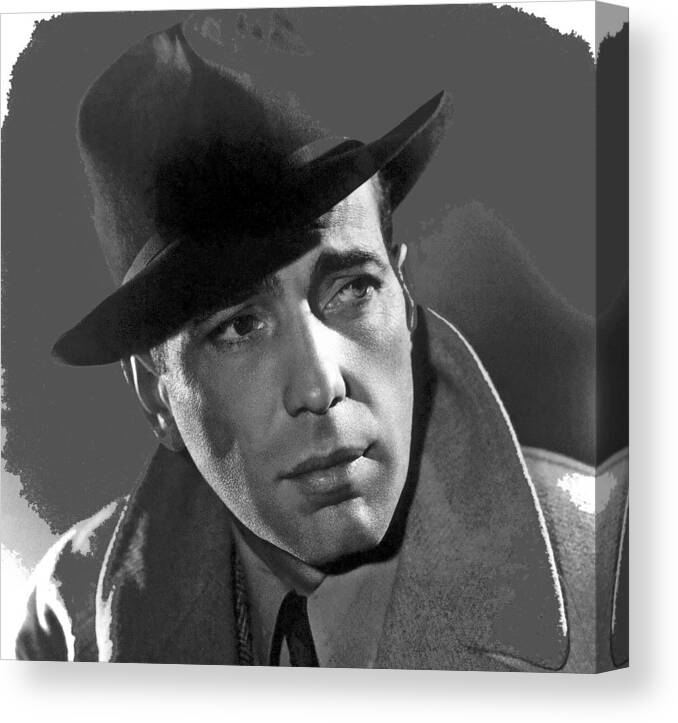Humphrey Bogart Publicity Portrait Casablabca 1942-2016 Canvas Print featuring the photograph Humphrey Bogart publicity portrait Casablabca 1942-2016 by David Lee Guss