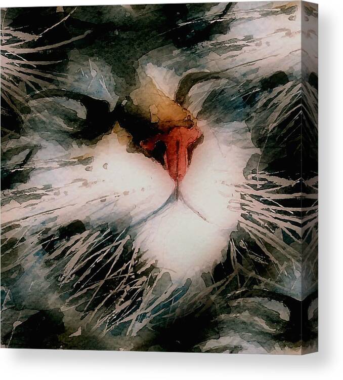 Cat Canvas Print featuring the painting I Can't Make You Love Me by Paul Lovering
