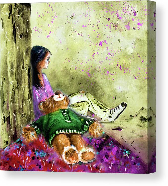 Truffle Mcfurry Canvas Print featuring the painting I Want To Lay You Down In A Bed Of Roses by Miki De Goodaboom