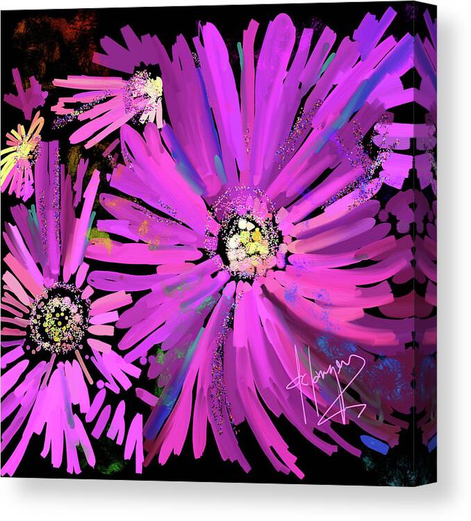 Dc Langer Canvas Print featuring the painting Ice Flowers by DC Langer