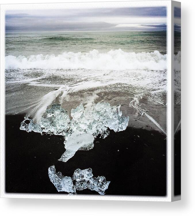 Iceland Canvas Print featuring the photograph Ice in Iceland by Matthias Hauser